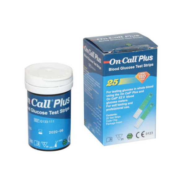 On Call Plus - Bandelettes test glycémie - boite de 25 unités